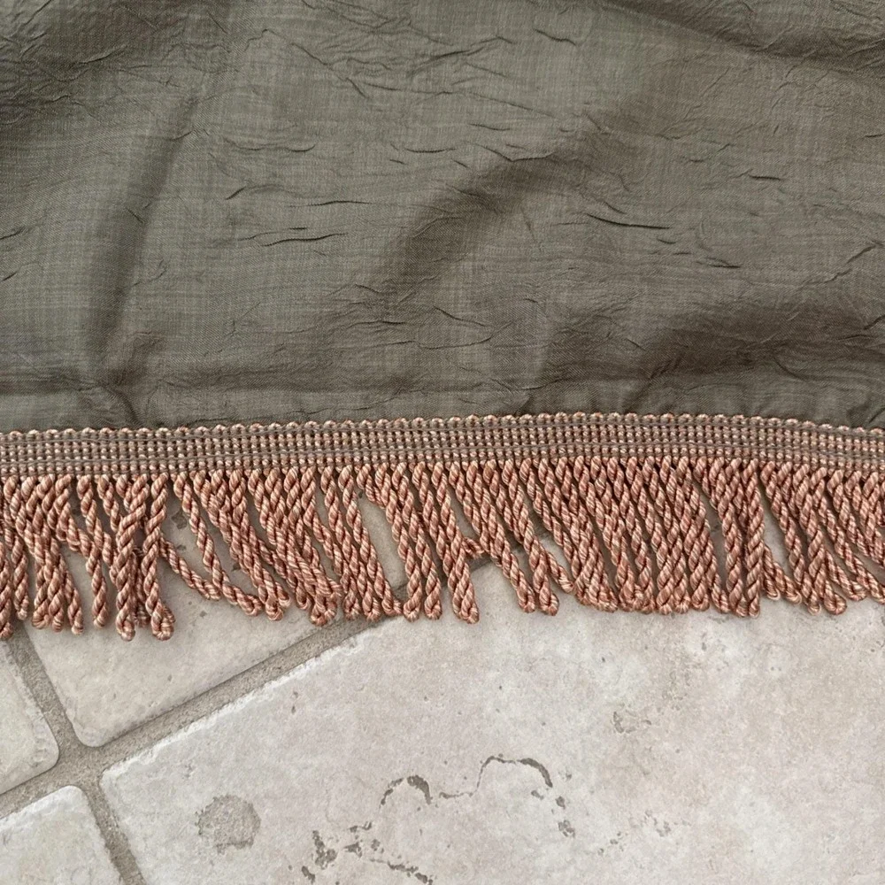 Croscill Scarf Valances Green Crinkle Fringed 2 at 215